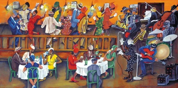 Juke Joint Watercolor Giclee by Annie Lee