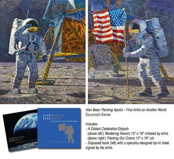 Painting Apollo First Artist on Another World COLLECTOR BOOK WITH by Alan Bean — Giclee On Canvas Artist Proof
