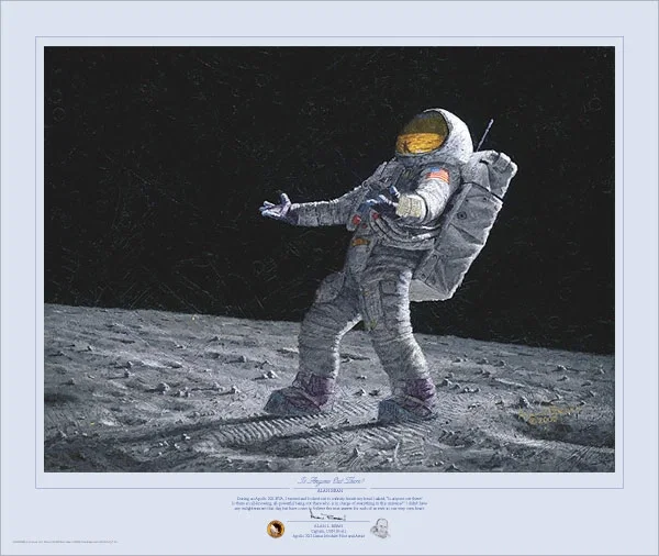 Is Anyone Out There Limited Edition Masterwork by Alan Bean — Giclee On Canvas