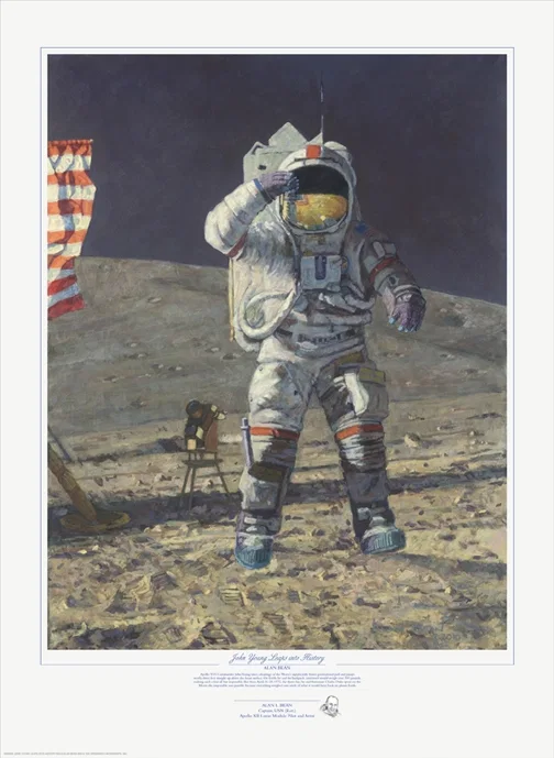 John Young Leaps into History by Alan Bean — Giclee On Canvas Artist Proof
