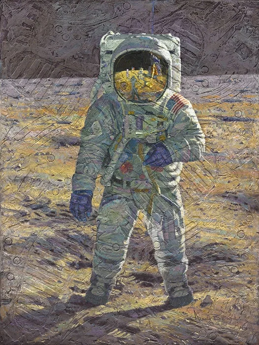 First Men Edwin E. Buzz Aldrin MASTERWORK EDITION by Alan Bean — Canvas