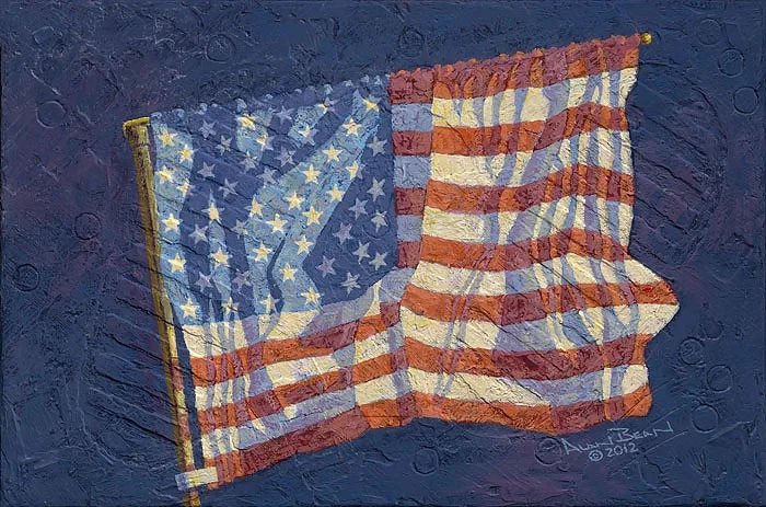 First Flag by Alan Bean — Giclee On Canvas Artist Proof