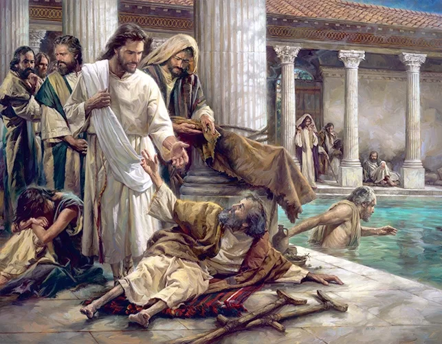 At The Pool Of Bethesda Studio by Nathan Greene — Giclee On Canvas