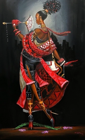 Frank Morrison - Painting The Town Red With Elegance Artist Proof