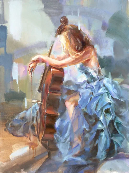 Blue Note III by Anna Razumovskaya — Hand-Embellished Giclee on Canvas
