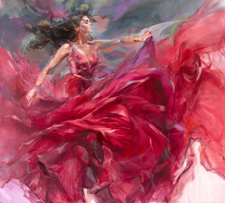Letting Go by Anna Razumovskaya — Hand-Embellished Giclee on Canvas