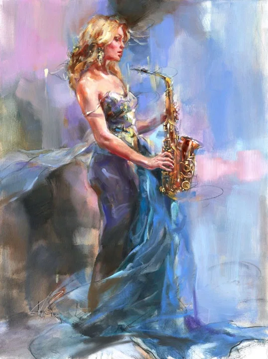 Outpouring by Anna Razumovskaya — Hand-Embellished Giclee on Canvas