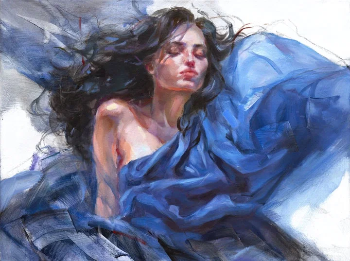 Sapphire Skies 1 by Anna Razumovskaya — Hand-Embellished Giclee on Canvas