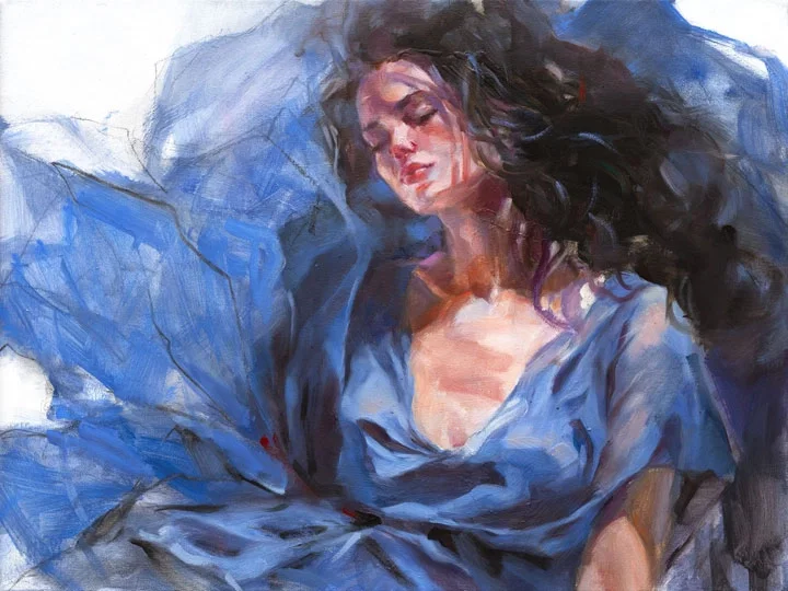 Sapphire Skies 2 by Anna Razumovskaya — Hand-Embellished Giclee on Canvas