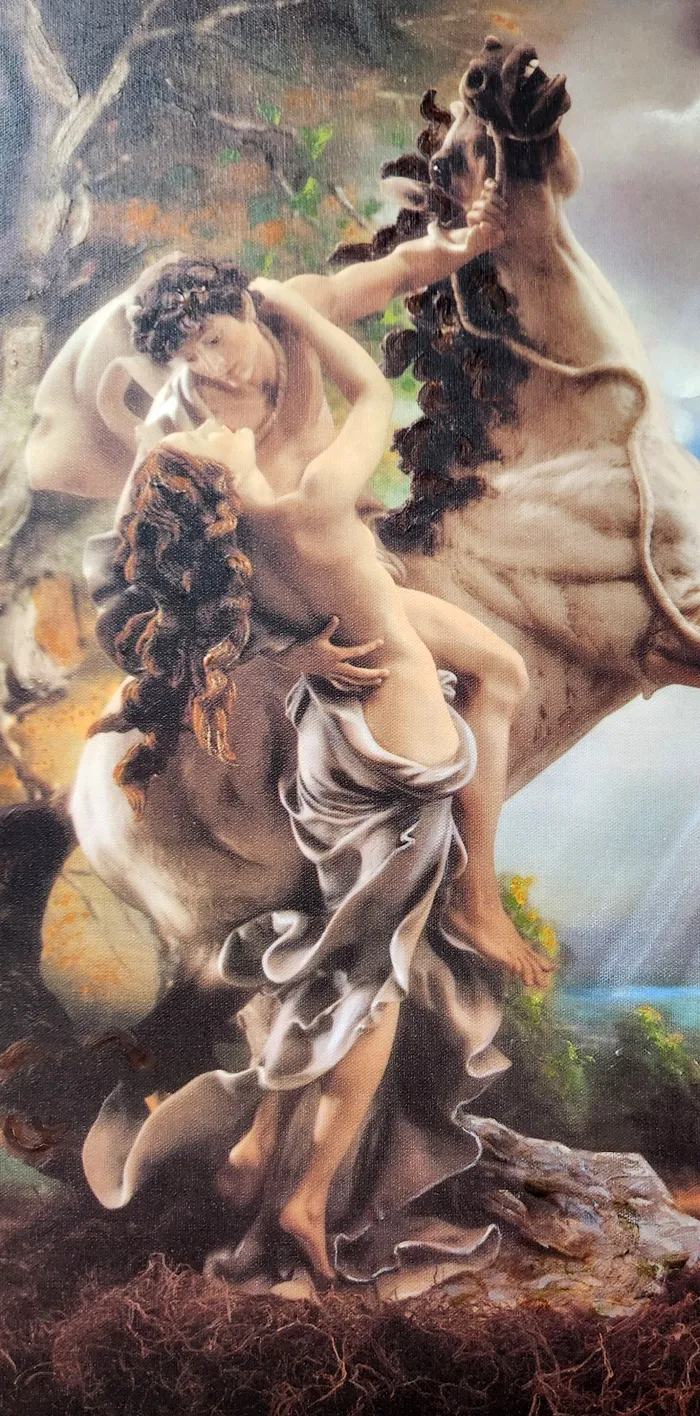 Embrace Canvas Transfer Hand Enhanced  Framed Artist Proof