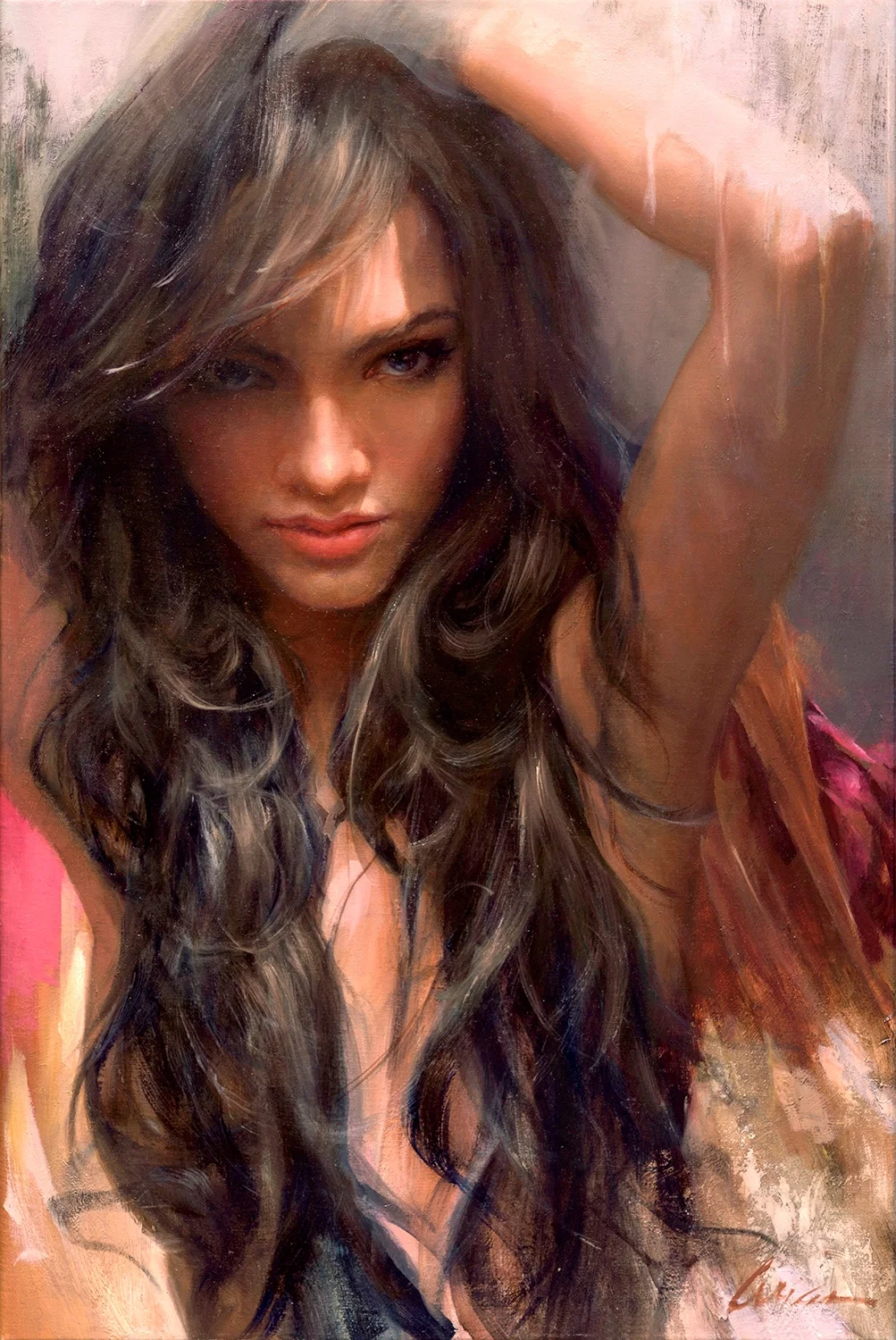 Intrigue Original Oil On Linen Canvas by Arian