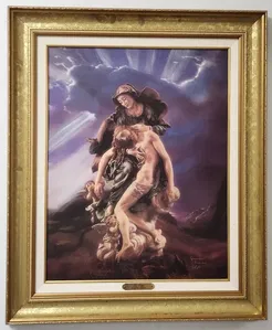 Giuseppe Armani - La Pieta Hand Enhanced Canvas Transfer Framed Artist Proof