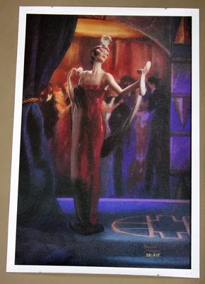 Giuseppe Armani - Lady with Compact Canvas Transfer