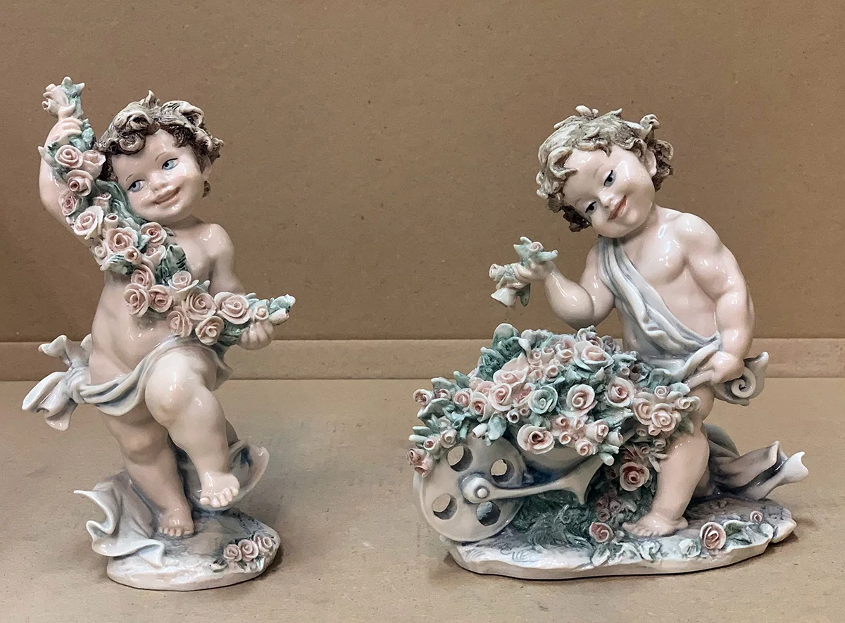 Children With Flowers Set by Giuseppe Armani — Sculpture