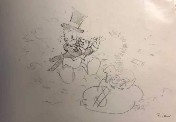 Original Concept Art for Disneyana Convention Uncle Scrooge by Giuseppe Armani — Sculpture