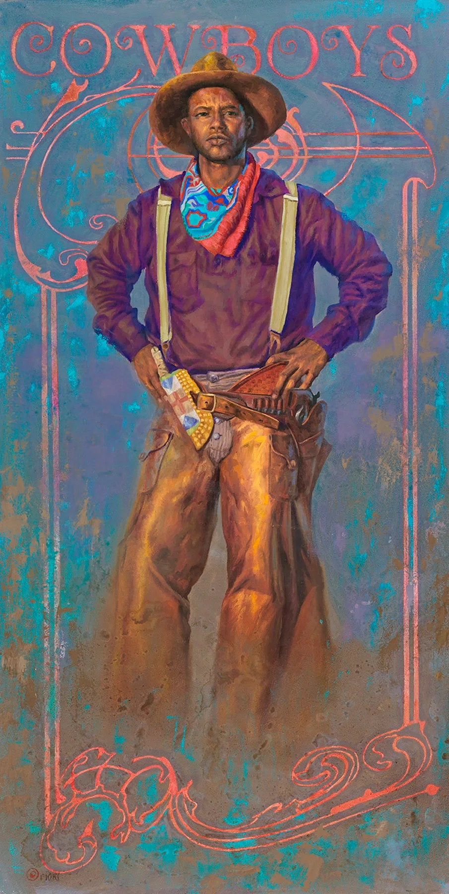 Cowboy (Black) by Brent Flory — Giclee On Canvas