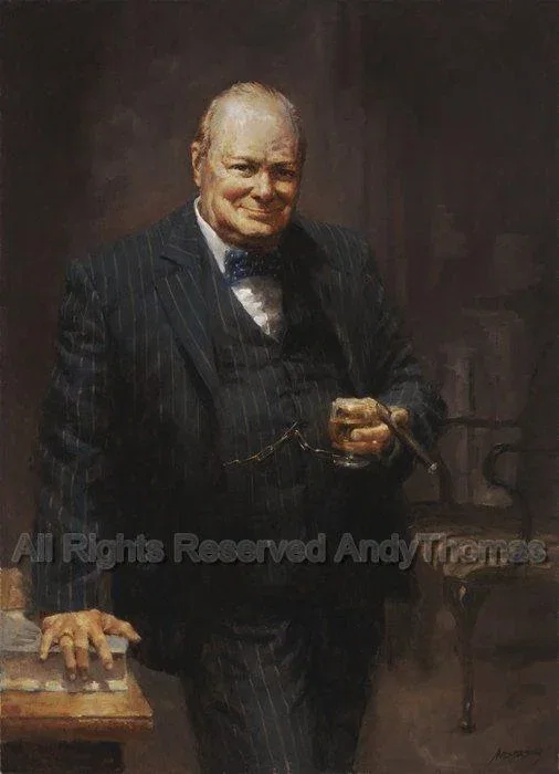Winston Churchill by Andy Thomas — Giclee On Canvas