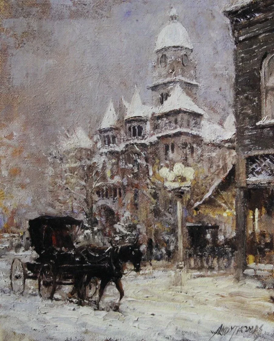 Snowy Courthouse by Andy Thomas — Giclee On Canvas