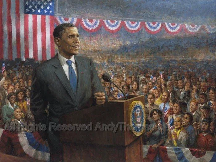 Change - President Barack Obama Acceptance Speech on Inauguration Day by Andy Thomas — Giclee On Canvas