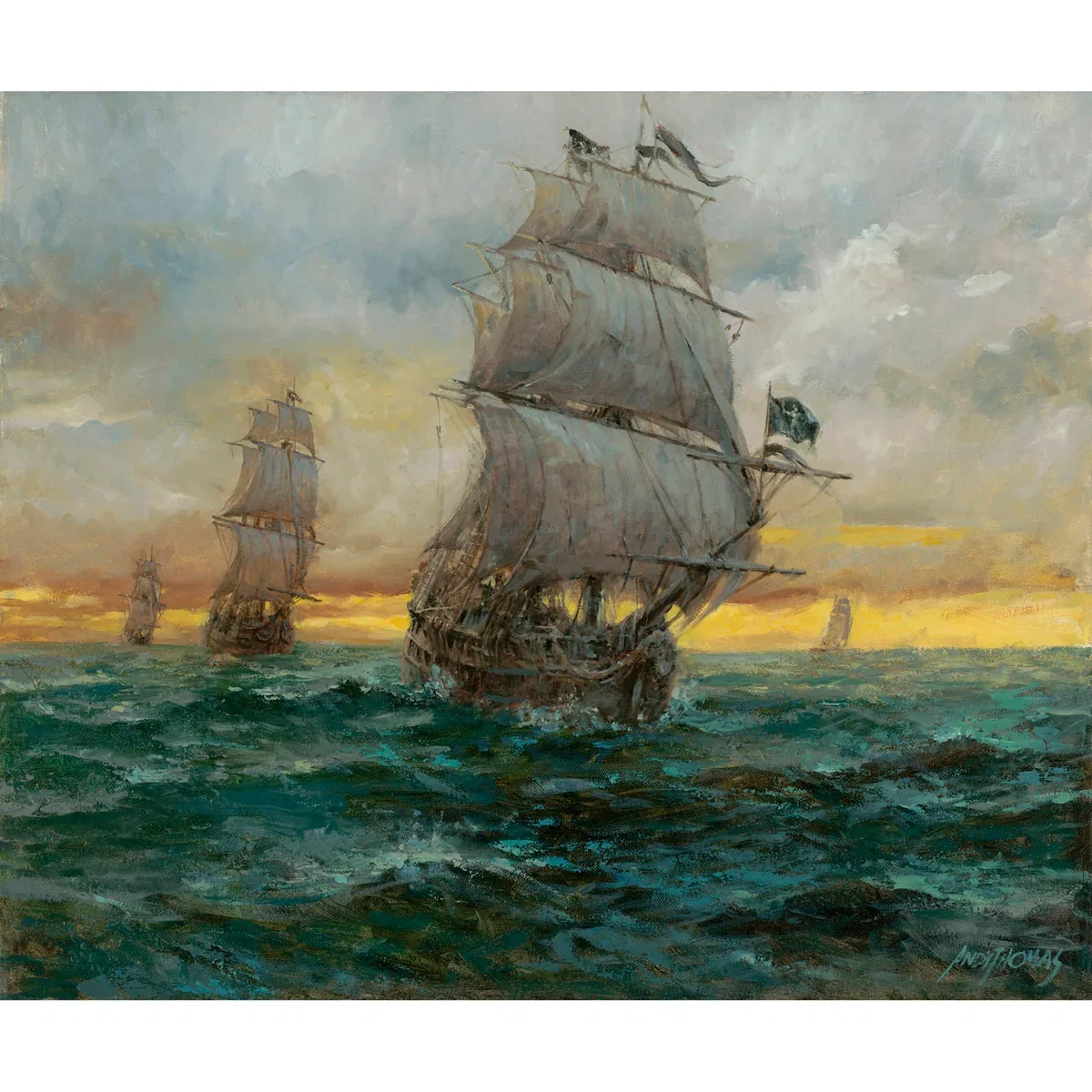 Black Bart's Fleet by Andy Thomas — Giclee On Canvas