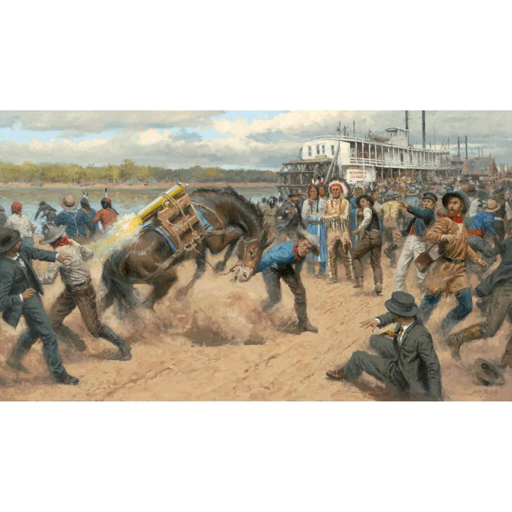 Hot Time in Ft. Benton by Andy Thomas — Giclee On Canvas