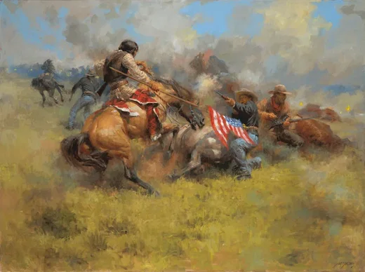 Yellow Nose Counts Coup at Little Bighorn by Andy Thomas