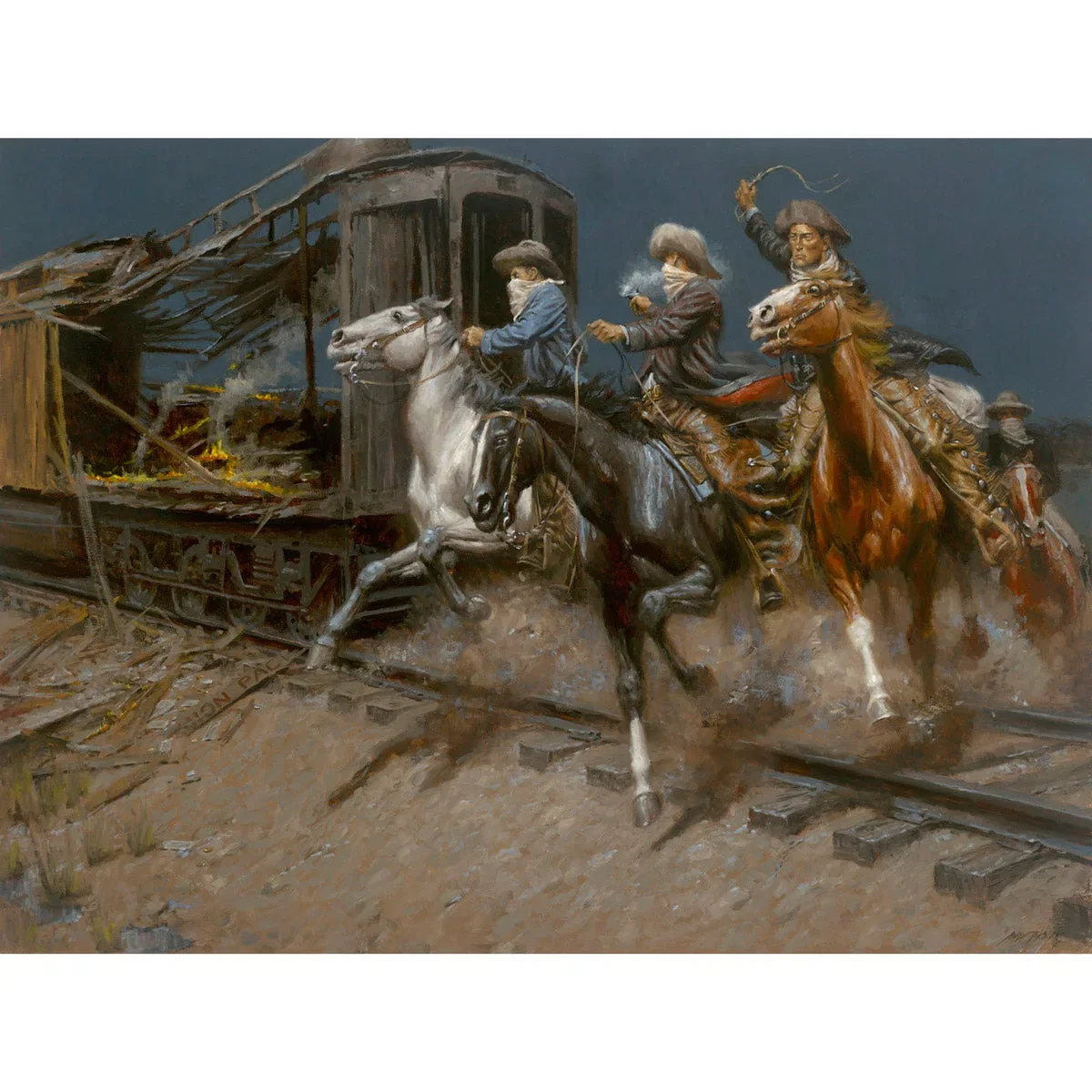 Sundance and the Wild Bunch Hit the Union Pacific by Andy Thomas — Giclee On Canvas