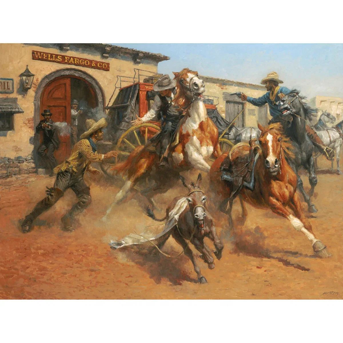 The Burro and the Bad Men by Andy Thomas — Giclee On Canvas
