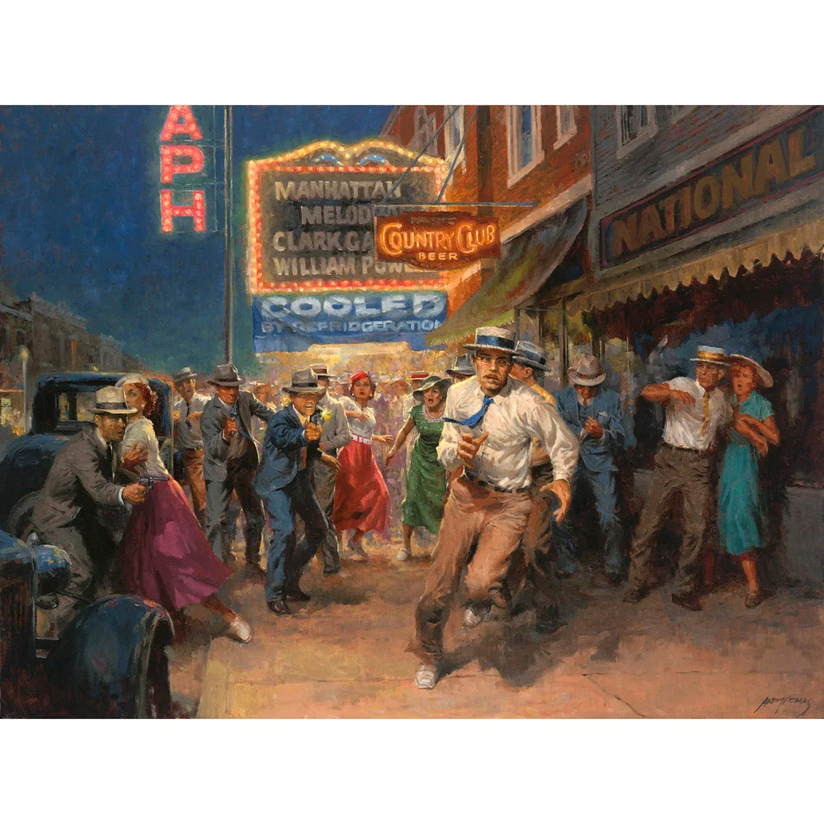 The Death of John Dillinger by Andy Thomas — Giclee On Canvas