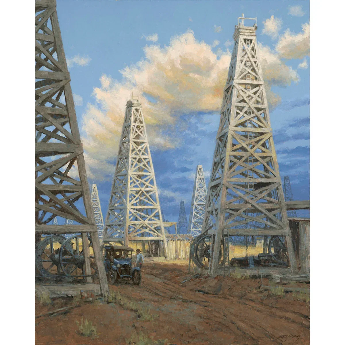 Field of Derricks by Andy Thomas — Giclee On Canvas