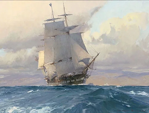 U.S. Frigate Congress on the California Coast by Christopher Blossom
