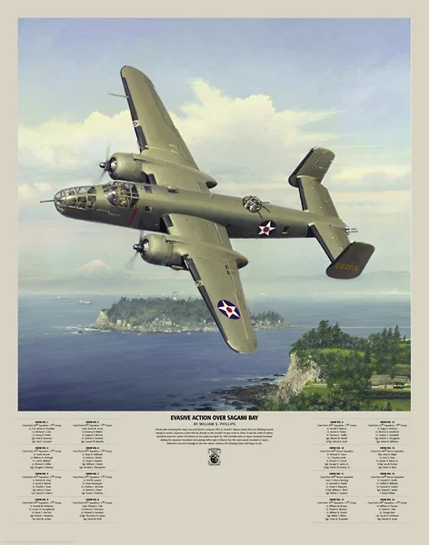 Evasive Action Over Sagami Bay by William Phillips — Lithograph
