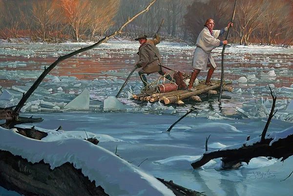 Washingtons Crossing 1753 by John Buxton — Canvas