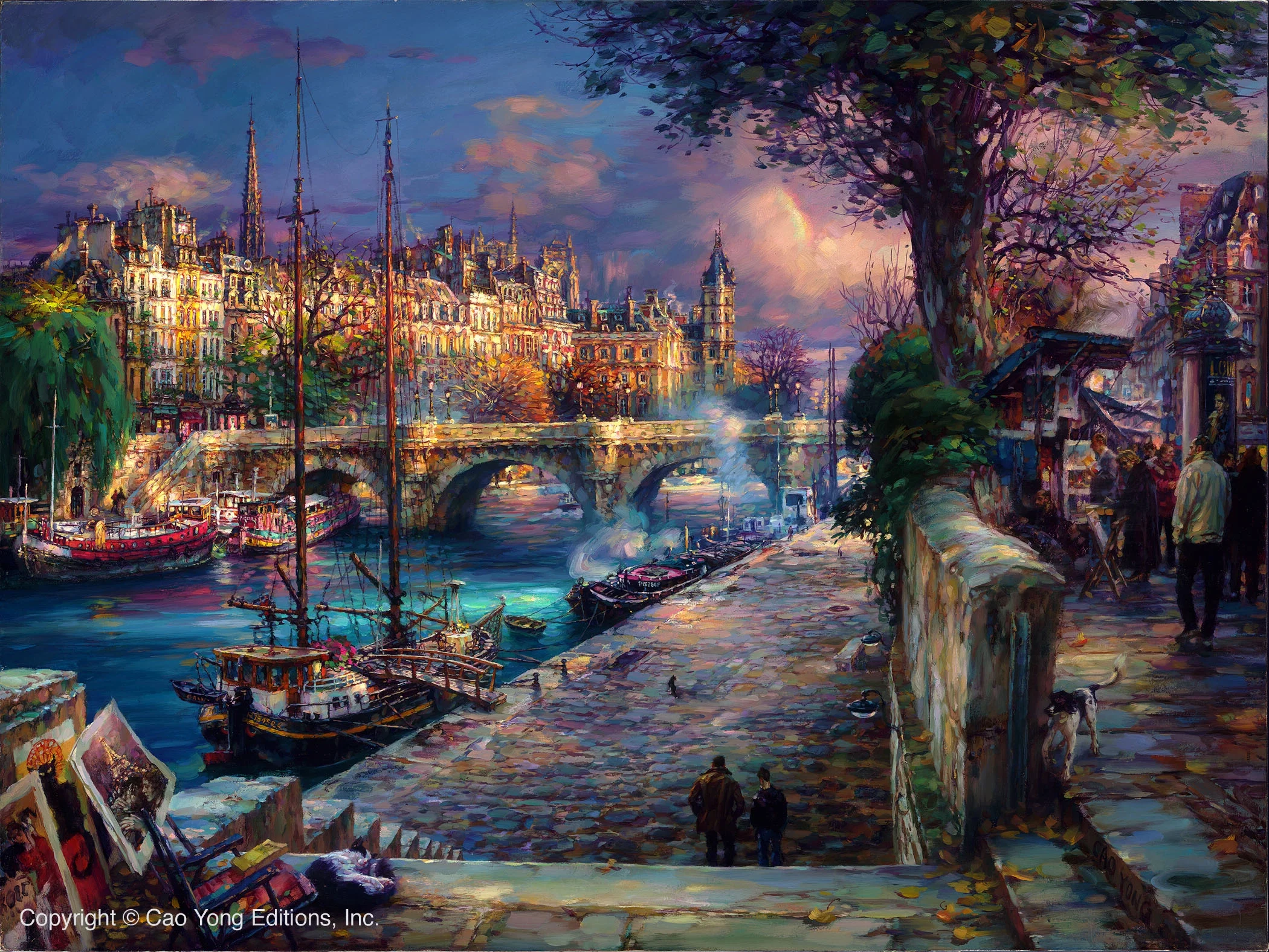 Banks Of La Seine by Cao Yong — Giclee On Canvas The Paris Series
