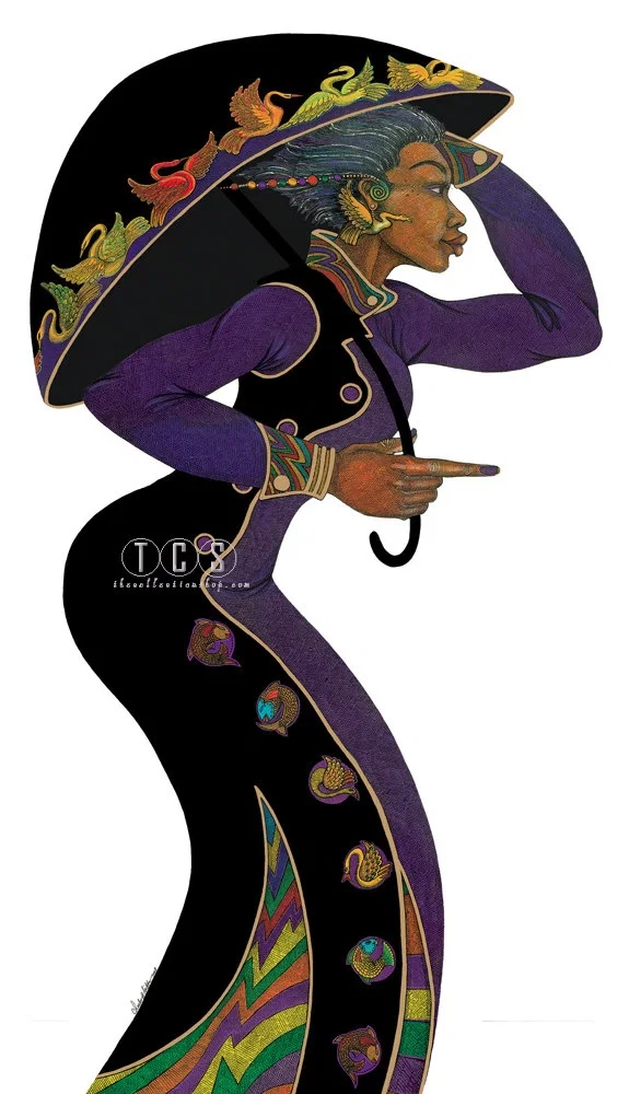 Black Umbrella - Remarque by Charles Bibbs