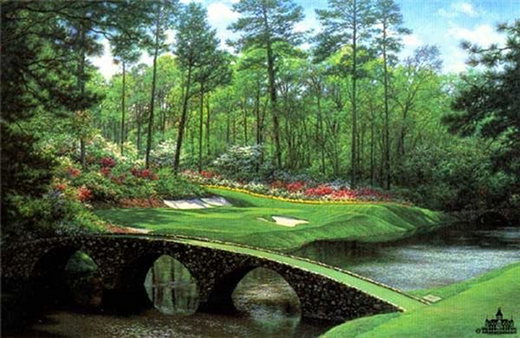 The 12th at Augusta by Larry Dyke by Larry Dyke