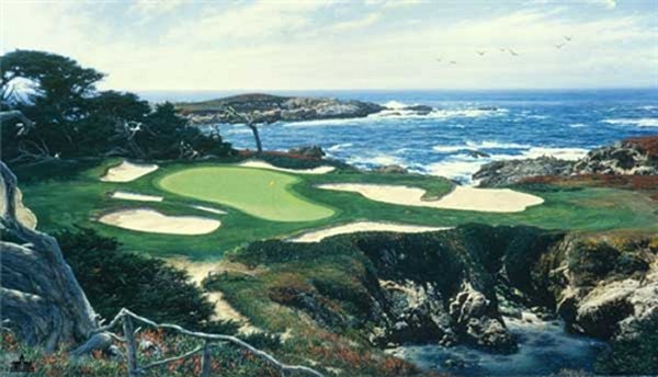 The 15th at Cypress Point by Larry Dyke by Larry Dyke — Canvas