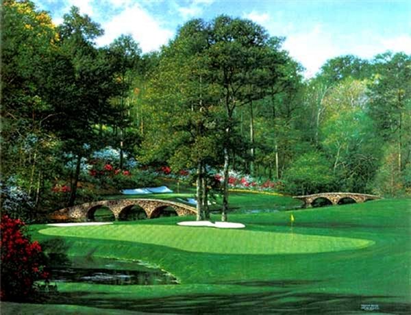 The 11th at Augusta by Larry Dyke by Larry Dyke — Canvas