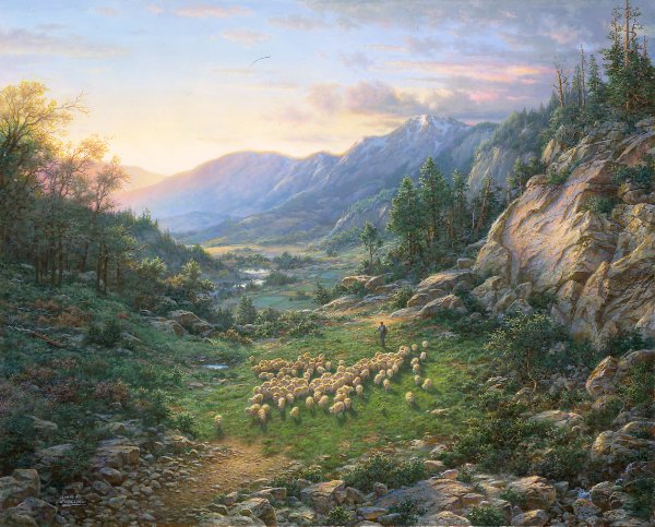 The Good Shepherd by Larry Dyke by Larry Dyke — Canvas