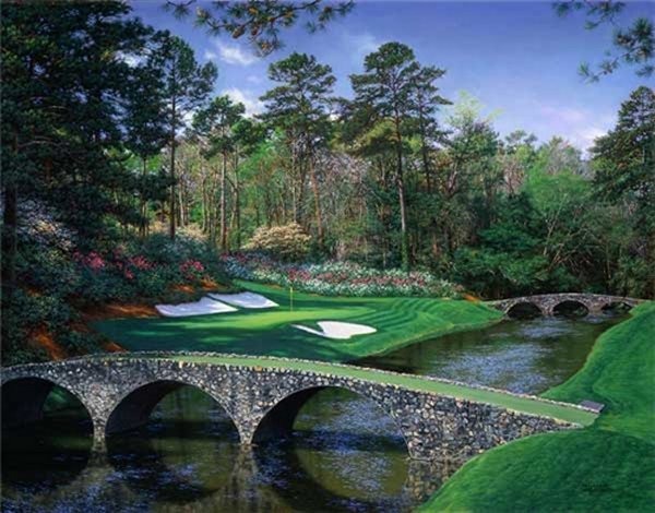 The Bridges of Augusta by Larry Dyke by Larry Dyke — Canvas
