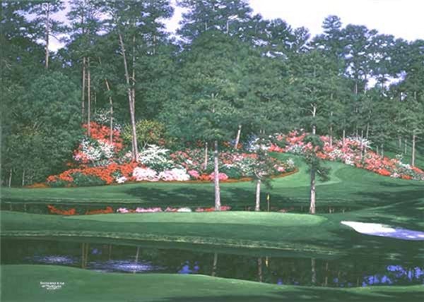 The 15th at Augusta by Larry Dyke by Larry Dyke — Canvas