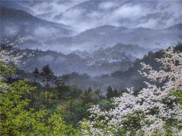 The Church in the Valley by Larry Dyke by Larry Dyke — Canvas