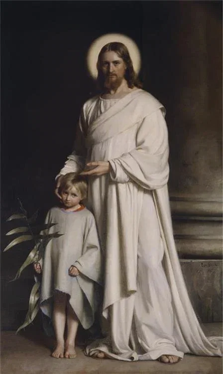 Christ with Boy by Carl Bloch — Giclee On Canvas