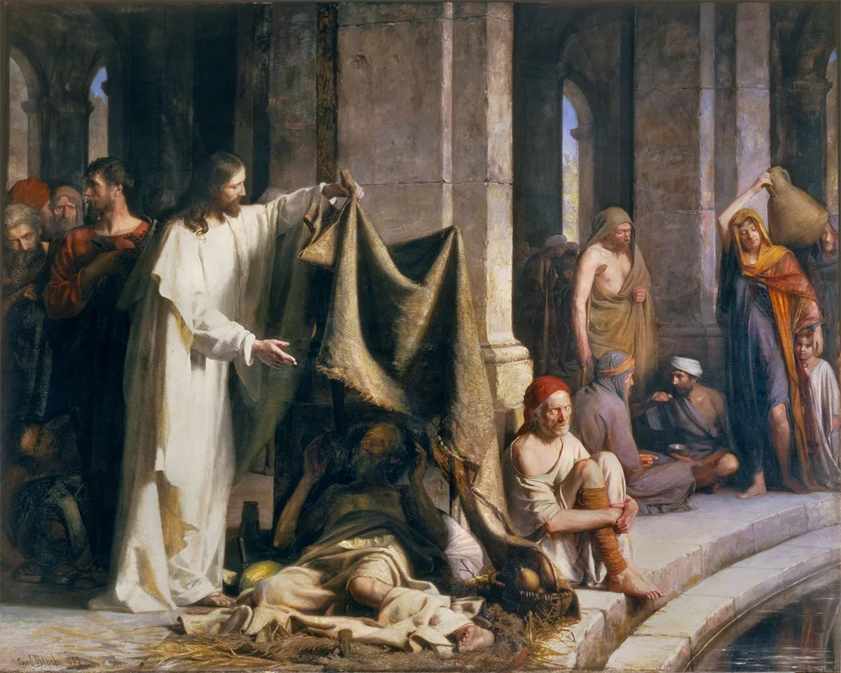 Pool of Bethesda by Carl Bloch — Giclee On Canvas