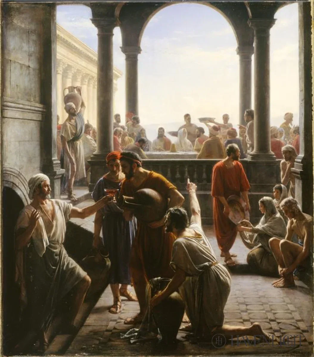 Changing Water Into Wine by Carl Bloch — Giclee On Canvas