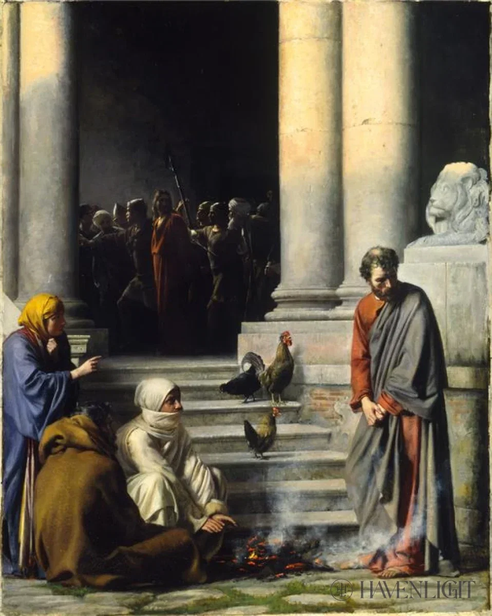 Peter's Denial by Carl Bloch — Giclee On Canvas