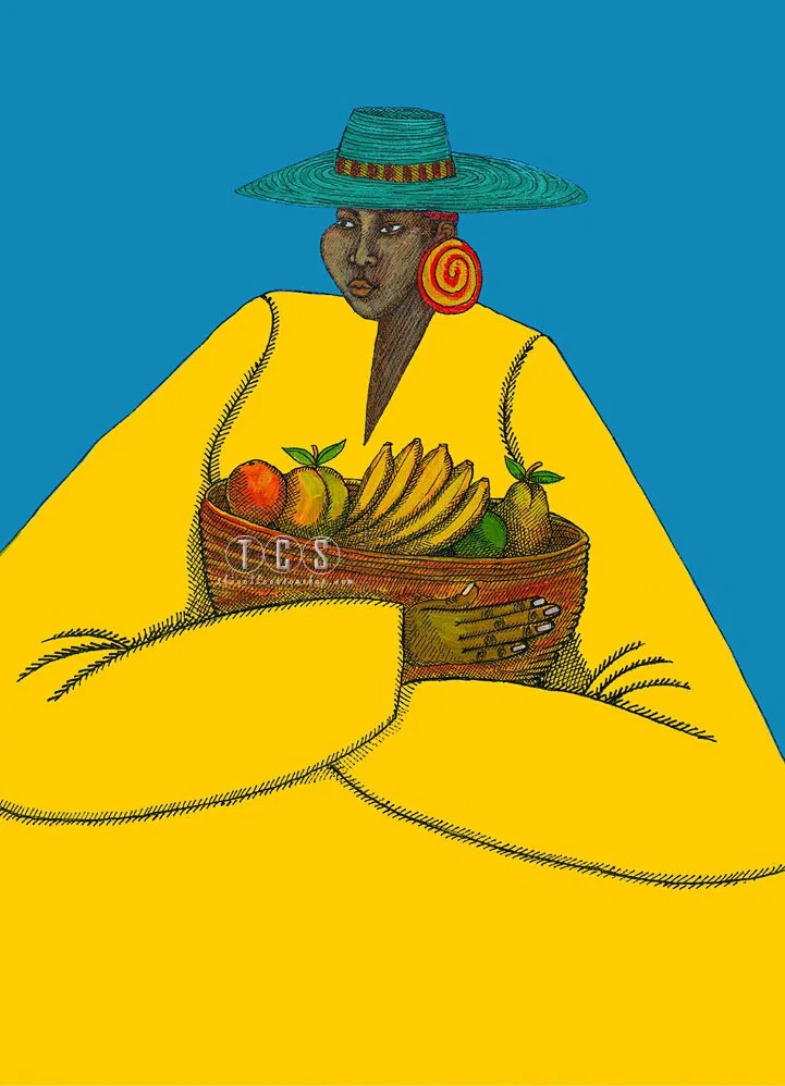 Bajan Woman by Charles Bibbs — Giclee On Paper