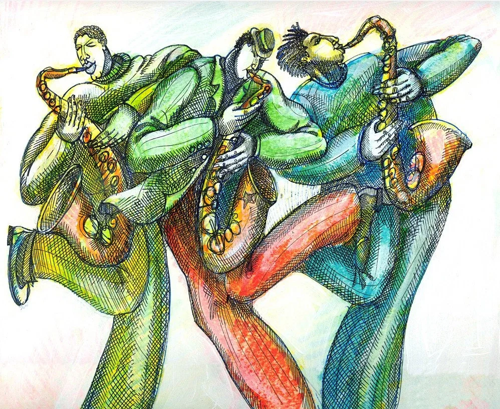 Blow Sax by Charles Bibbs — Giclee On Paper