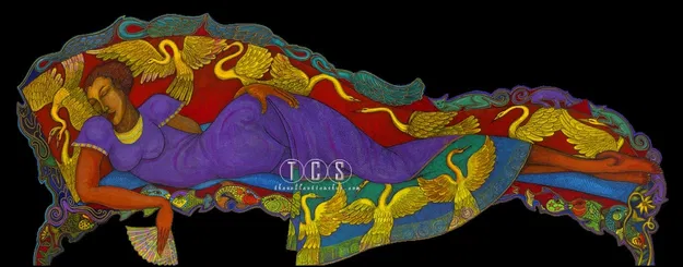 Charles Bibbs - Day Damer (clining Lady) Giclee