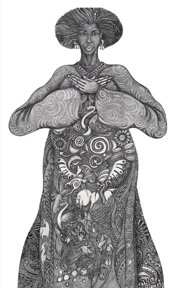 Mother Earth White Giclee by Charles Bibbs
